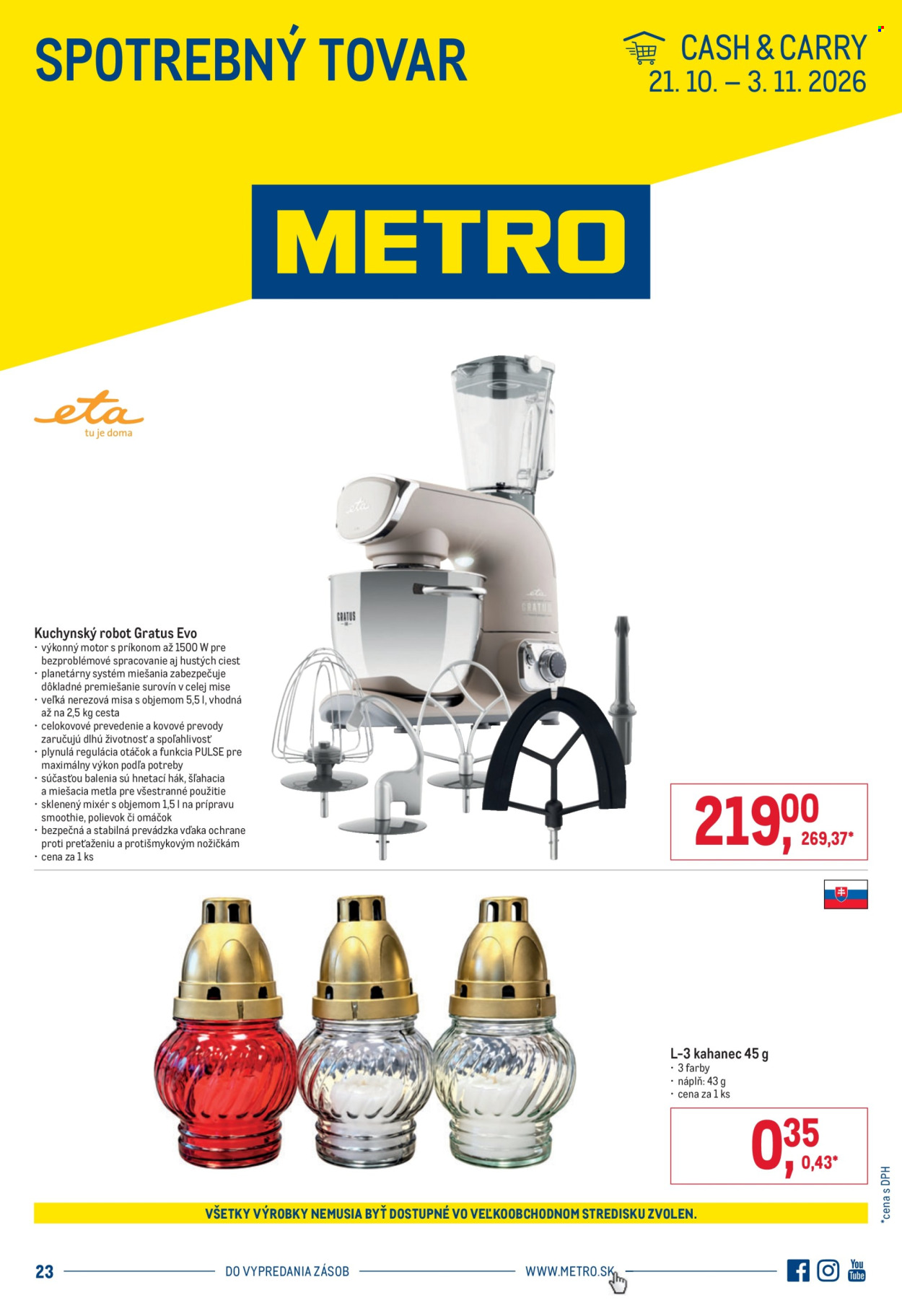 Leták Metro - 21.10.2026 - 3.11.2026. Strana 1