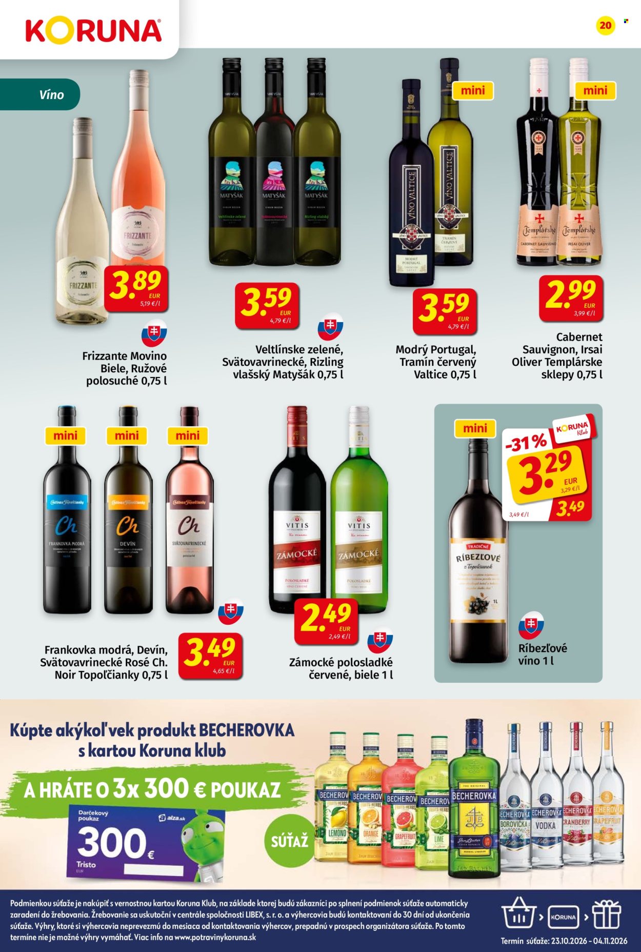 Leták Potraviny KORUNA - 23.10.2026 - 4.11.2026. Strana 20