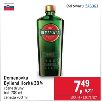 Demänovka Bylinná Horká 38%