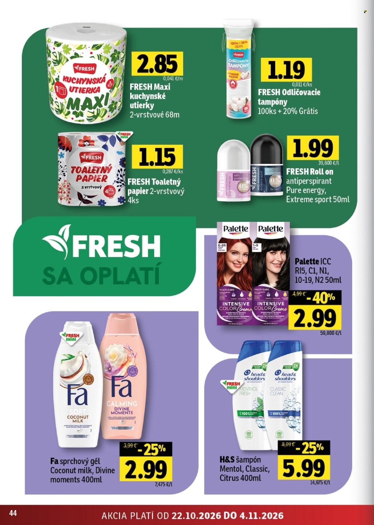 Leták FRESH - 22.10.2026 - 4.11.2026. Strana 44