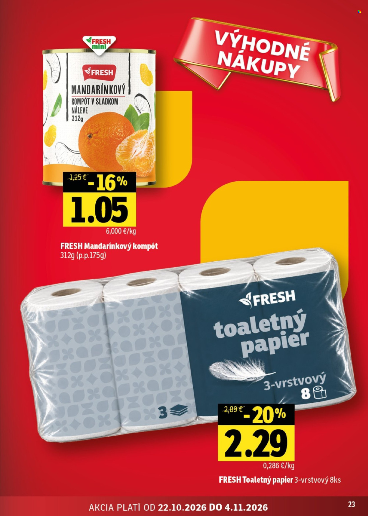 Leták FRESH - 22.10.2026 - 4.11.2026. Strana 23