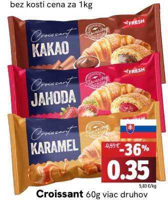 Croissant 60g, viac druhov