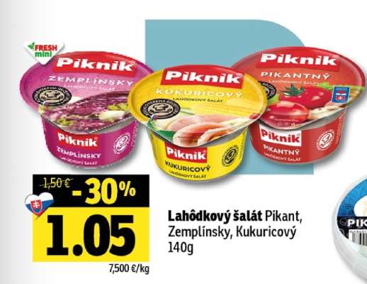Lahôdkový šalát Pikant, Zemplínsky, Kukuricový 140g