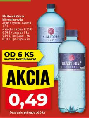 KLÁŠTORNÁ KALCIA Minerálna voda
