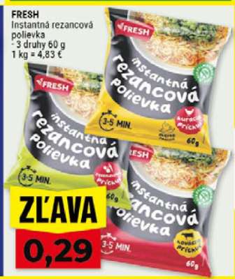 FRESH Instantná rezancová polievka