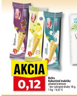 Balila Kukuřičné trubičky plnené krémom