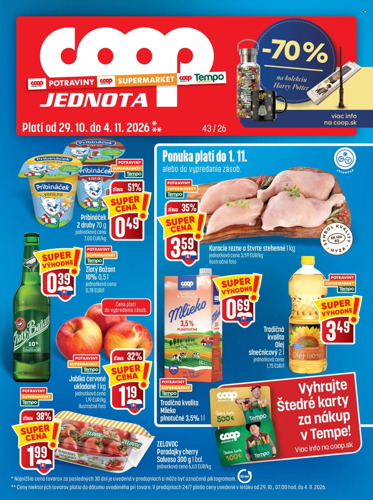 Leták COOP Jednota - 29.10.2026 - 4.11.2026. Strana 1