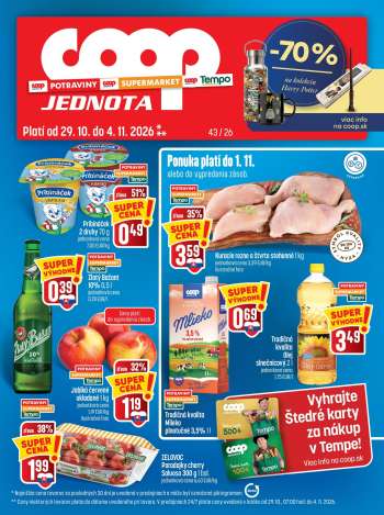Leták COOP Jednota - 29.10.2026 - 4.11.2026.