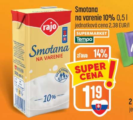 Smotana na varenie 10%