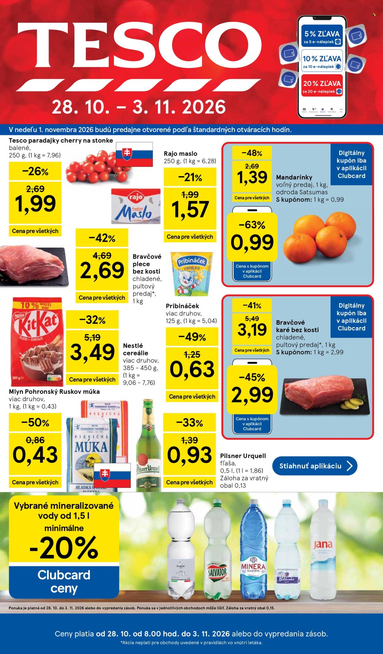 Leták TESCO - 28.10.2026 - 3.11.2026. Strana 1