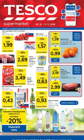Leták TESCO supermarket - 28.10.2026 - 3.11.2026.