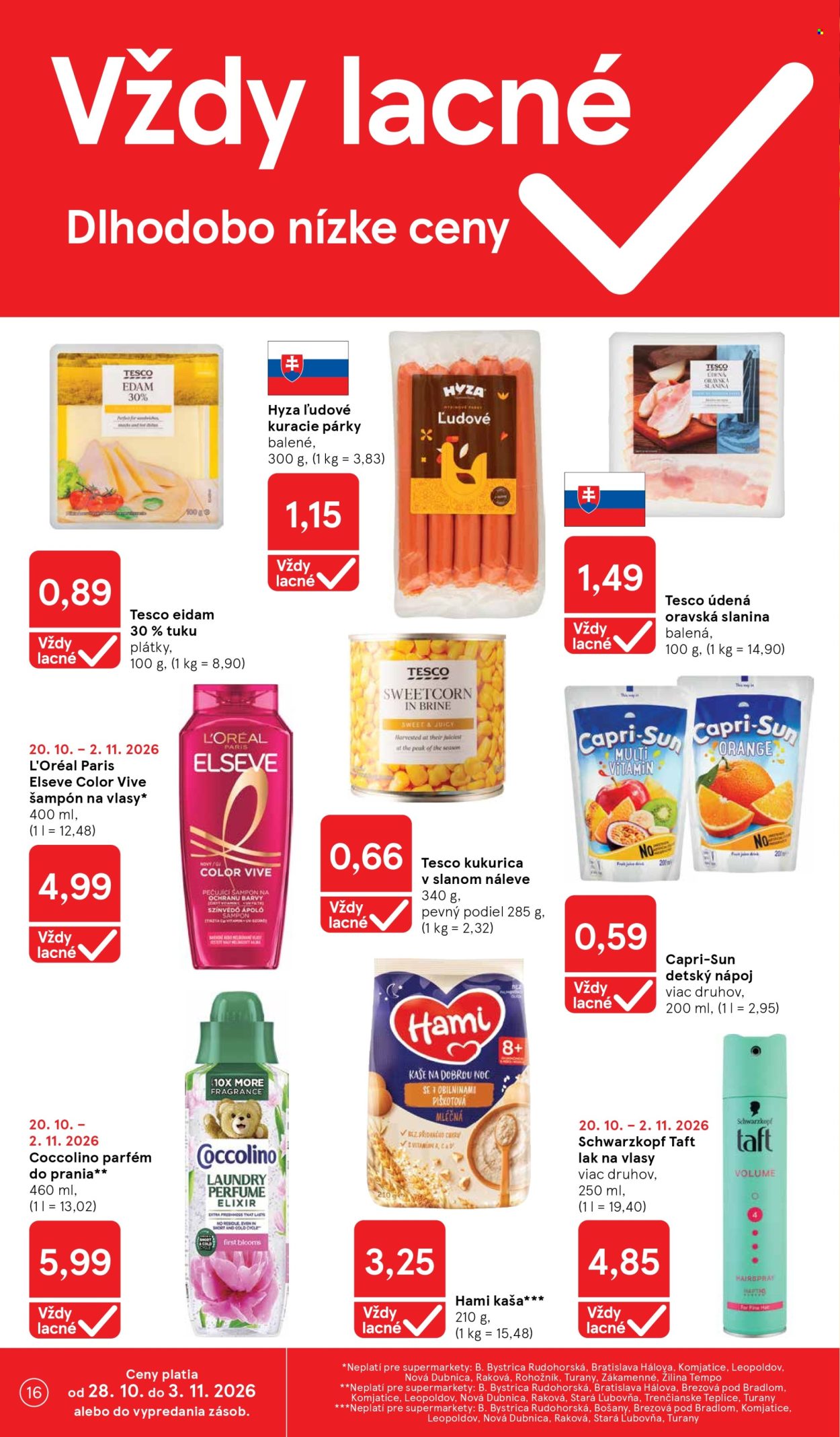 Leták TESCO supermarket - 28.10.2026 - 3.11.2026. Strana 16