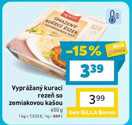 Vyprážaný kurací rezeň so zemiakovou kašou