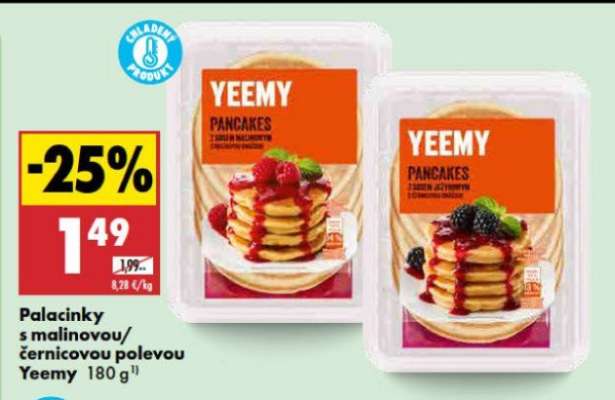 Palacinky s malinovou/černicovou polevou Yeemy 180 g